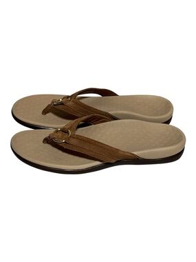 Vionic Aloe Suede Toe-Post Orthotic Sandals - Size 10